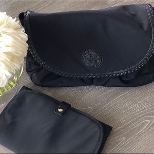 Tory Burch Marion Nylon Messenger Diaper Bag Black